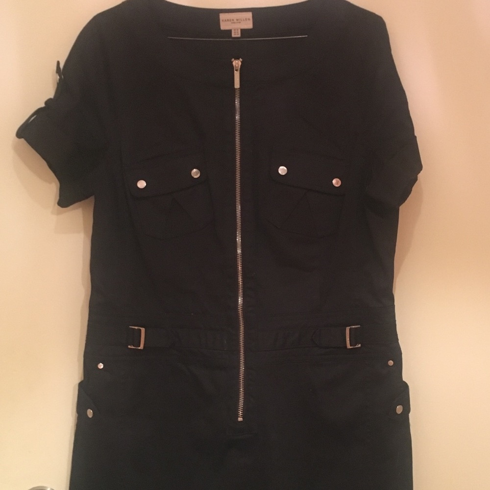 Karen Millen black cargo zipper dress